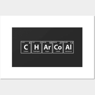 Charcoal (C-H-Ar-Co-Al) Periodic Elements Spelling Posters and Art